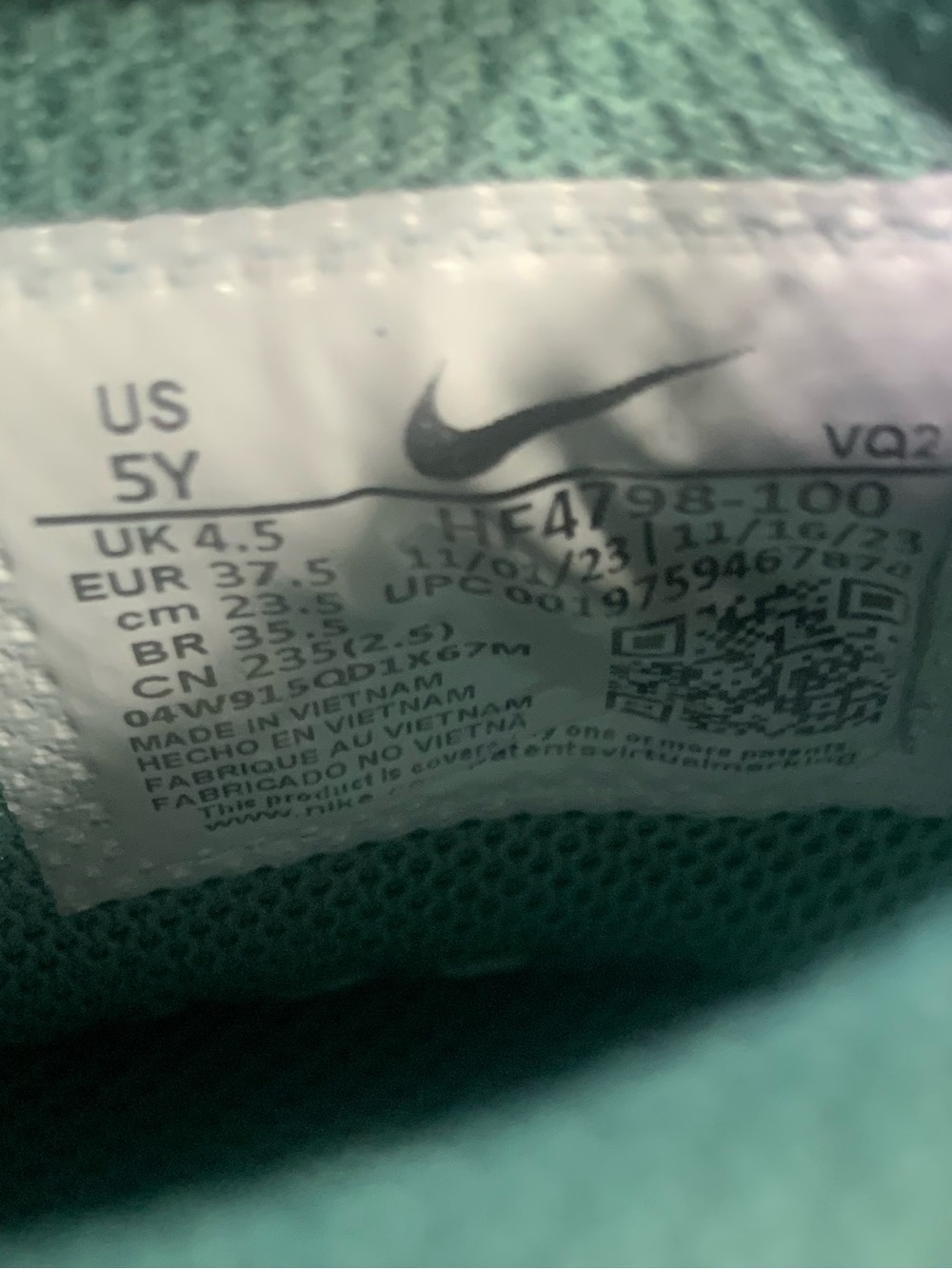 Nike Dunk Low Sneakers White Green Shoe Size - 6.5 Women’s or Youth 5Y - Picture 9 of 9